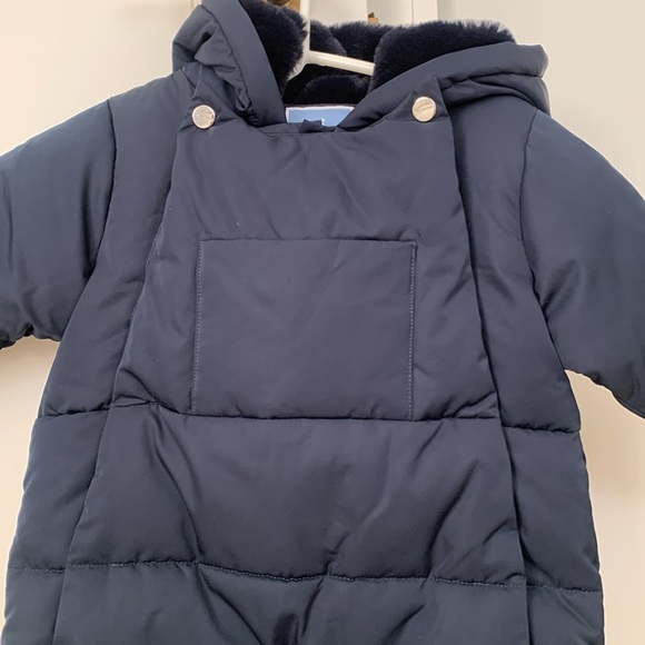 Jacadi Baby Boy Navy Blue One Piece Snowsuit 12M - Picture 6 of 13